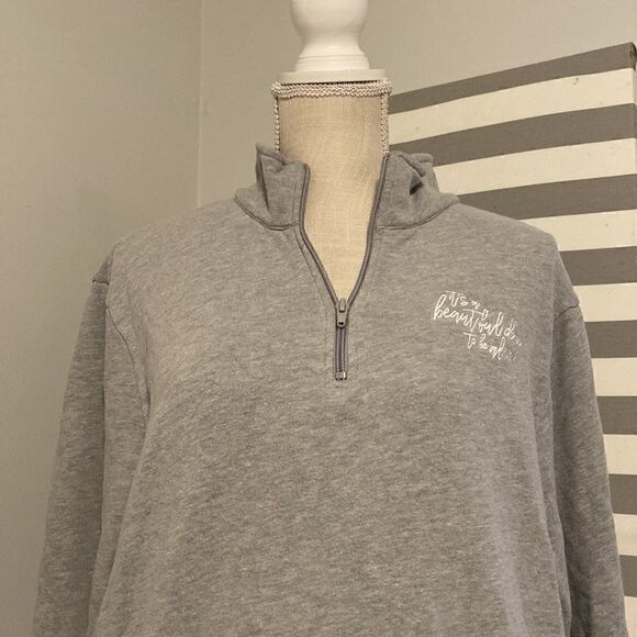 Whitney Simmons Quarter Zip It's A Beautiful Day To Be Alive Pullover Sz Small - Picture 2 of 7